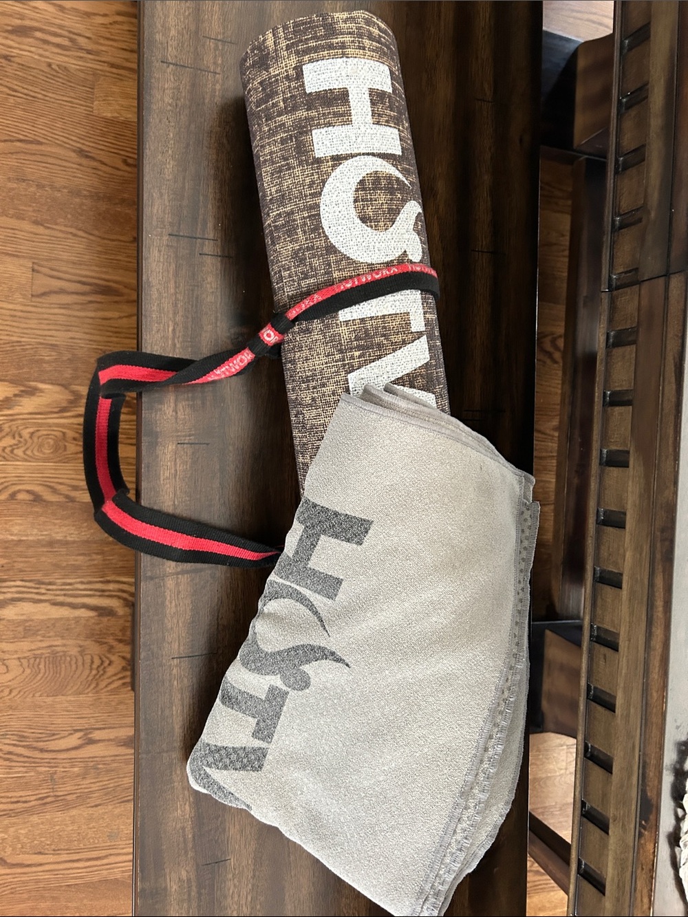 How word yoga mat and towel